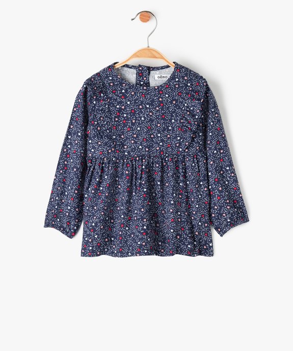 Blouse bébé fille imprimée avec volants sur le haut du buste vue1 - GEMO(BEBE DEBT) - GEMO