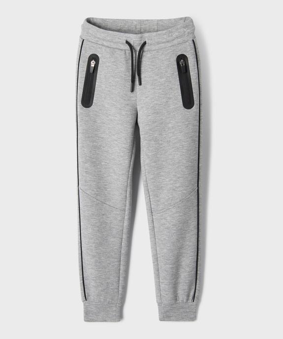 Pantalon de jogging avec poches zippées garçon vue3 - GEMO (ENFANT) - GEMO