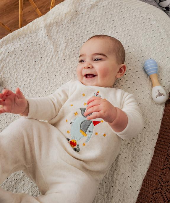 Pyjama en velours à pont-dos à motif cirque bébé vue5 - GEMO 4G BEBE - GEMO