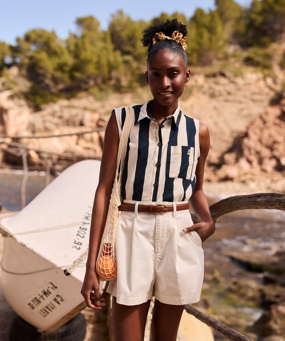 Short ample à pinces avec ceinture femme - LuluCastagnette vue1 - LULUCASTAGNETTE - GEMO