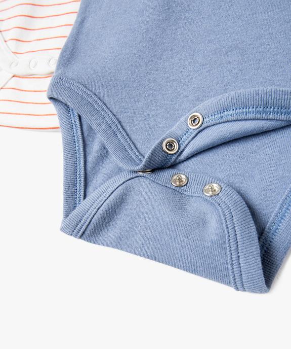 Bodies bébé à manches courtes et col américain thème voitures (lot de 3) vue3 - GEMO 4G BEBE - GEMO