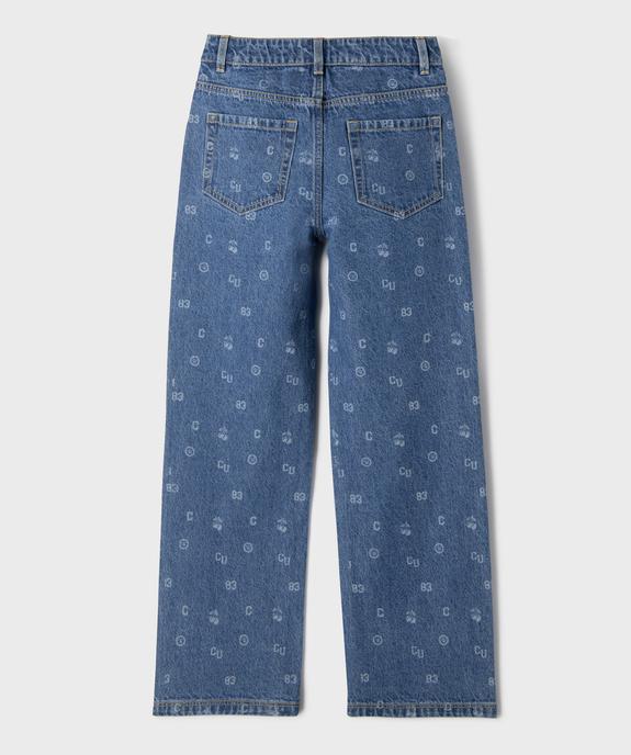 Jean straight à motifs délavés et taille réglable fille - Camps United vue3 - CAMPS GEMO FOR GOOD - GEMO