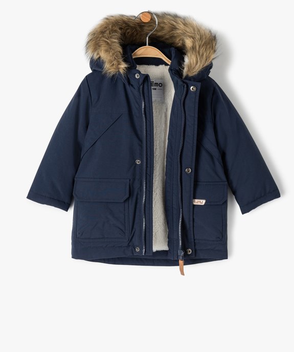 Parka bébé garçon à capuche et doublure chaude vue2 - GEMO 4G BEBE - GEMO
