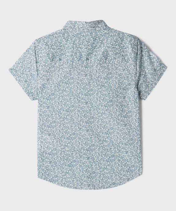 Chemise manches courtes en coton fleurie garçon vue3 - GEMO 4G GARCON - GEMO