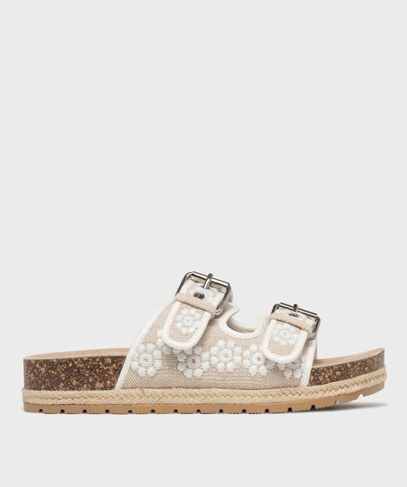 Mules à semelle plateforme et larges brides brodées femme - 5 Miles vue2 - 5 MILES - GEMO