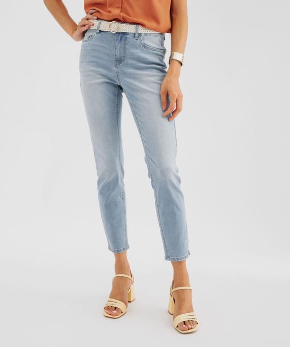 Jean Slim longueur 7/8ème avec ceinture femme vue4 - GEMO(FEMME PAP) - GEMO