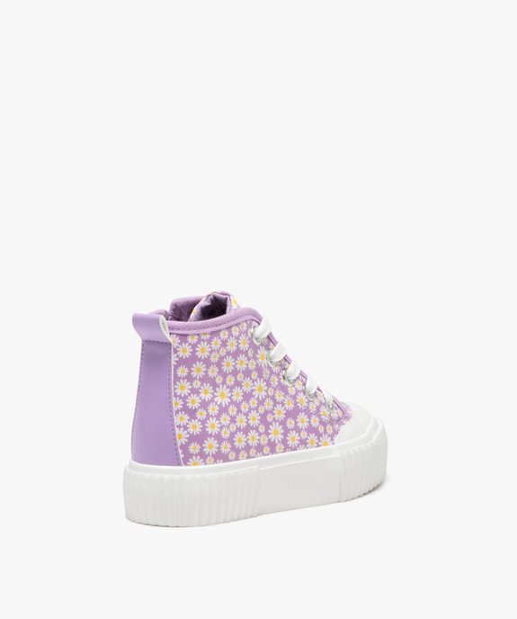 Baskets fille mi-cut à zip et semelle épaisse avec motifs vue4 - PREMIER PRIX BY GEMO - GEMO