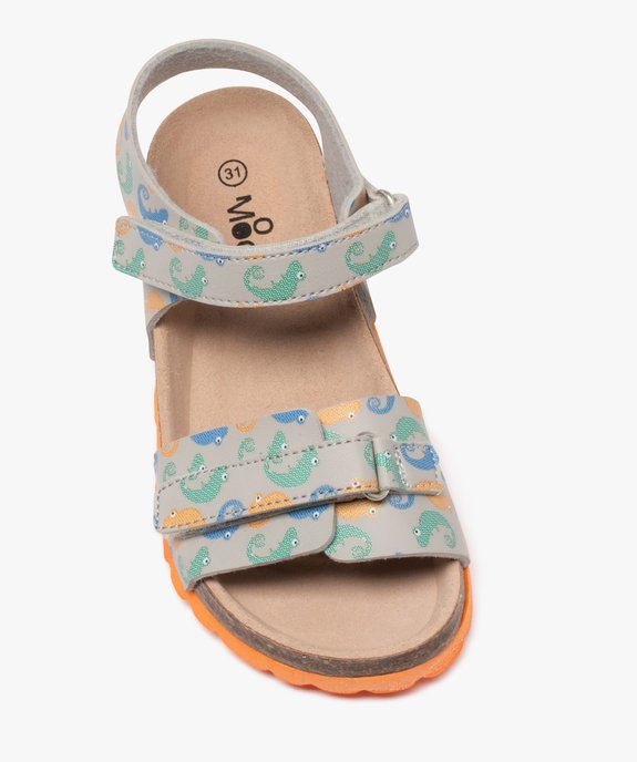 Sandales garçon à scratch avec semelle crantée motif caméléon vue5 - MOD8 - GEMO
