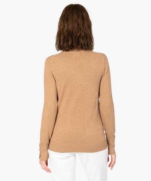 Pull femme à col roulé et boutons sur les poignets vue3 - GEMO(FEMME PAP) - GEMO