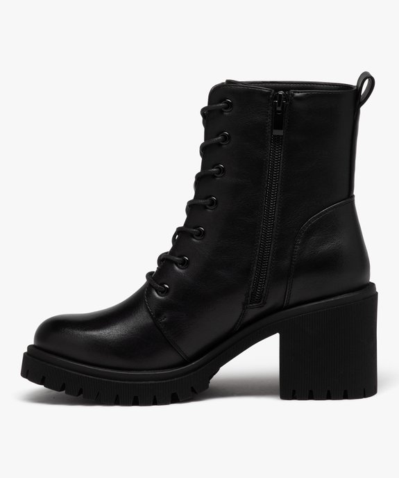 Boots à talon et épaisse semelle crantée femme vue3 - GEMO(URBAIN) - GEMO