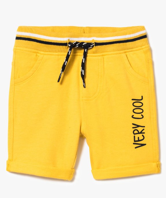 Bermuda bébé en jersey bouclette avec taille élastique vue1 - GEMO(BEBE DEBT) - GEMO