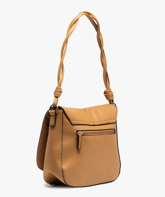 Sac femme forme besace avec surpiqûres et effet tressé vue2 - GEMO (ACCESS) - GEMO