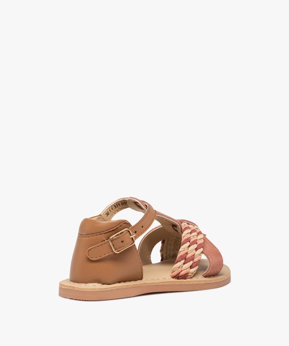 Sandales bébé fille en cuir à brides tressées – NA! vue4 - NA! - GEMO
