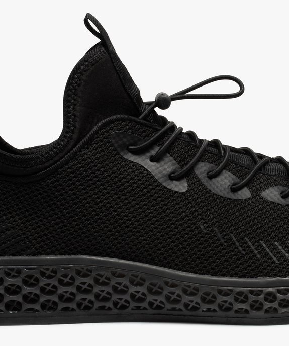 Baskets homme unies dessus en maille et semelle alvéolée vue6 - GEMO 4G HOMME - GEMO