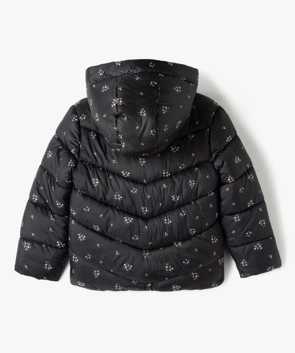 Blouson matelassé à capuche à motifs fleuris fille vue5 - 1E PRIX BY GEMO - GEMO