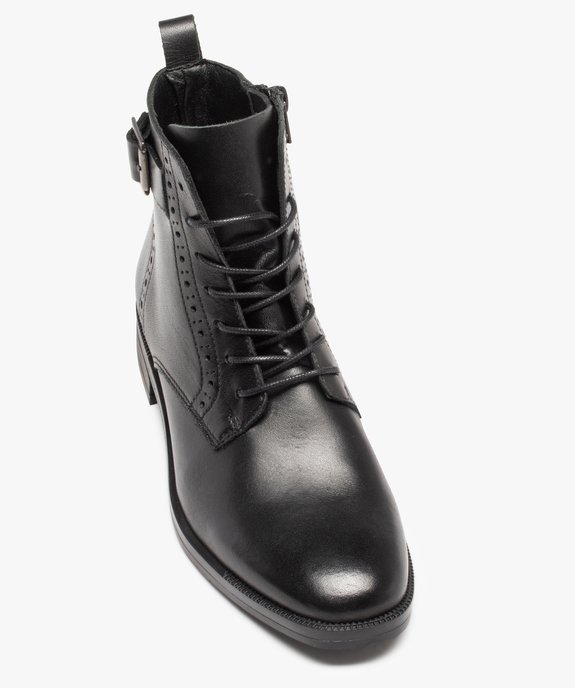 Bottines femme à lacet dessus cuir à bords perforés – Tanéo vue6 - TANEO - GEMO