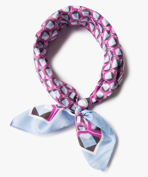 Foulard femme en matière satinée à motif graphique vue2 - GEMO (ACCESS) - GEMO