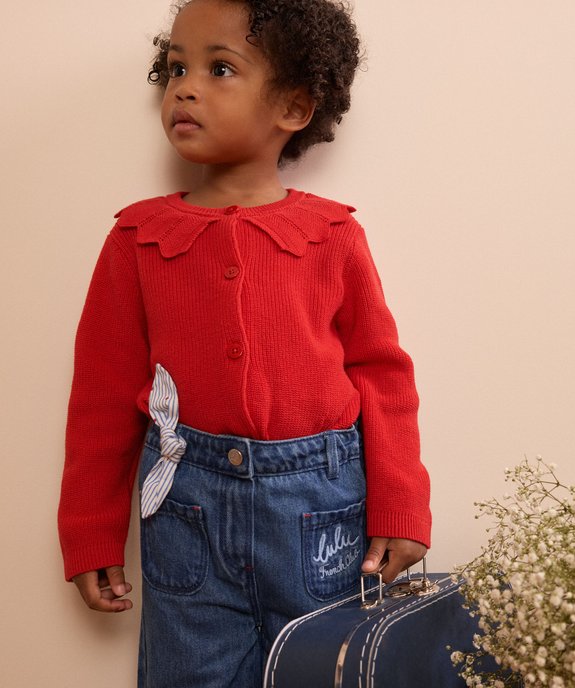 Gilet à grand col fantaisie bébé fille - LuluCastagnette vue5 - LULUCASTAGNETTE - GEMO