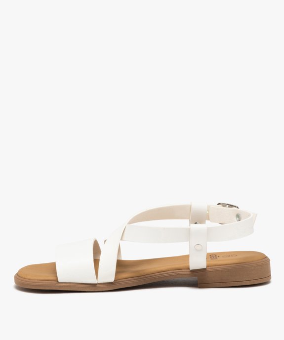 Sandales femme unies à brides style casual   vue3 - GEMO (CASUAL) - GEMO