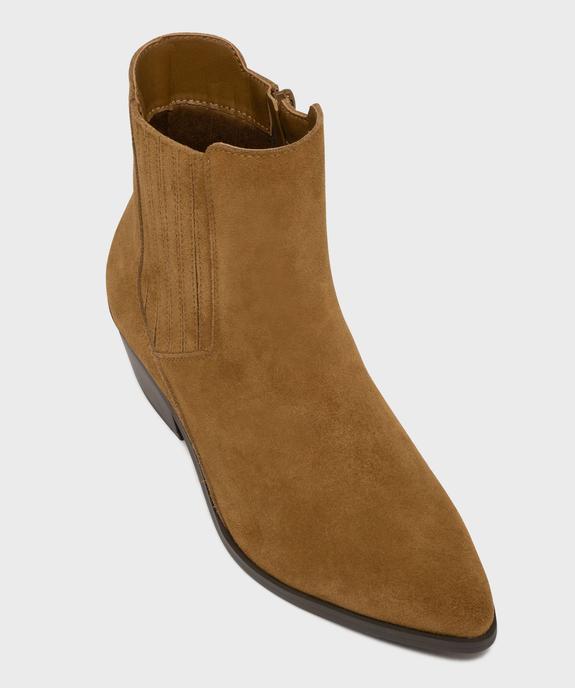 Boots dessus cuir velours avec élastique latéral esprit Santiag femme - Tanéo - TANEO Boots dessus cuir velours avec élastique latéral esprit Santiag femme - Tanéo vue5 - TANEO - GEMO