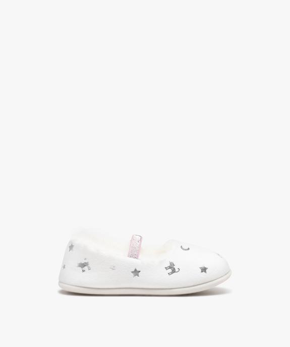 Chaussons fille ballerines à motifs avec col fourré  vue1 - GEMO (ENFANT) - GEMO