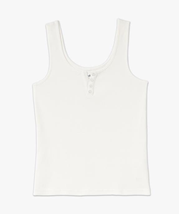 Débardeur en coton côtelé avec col fantaisie femme vue4 - GEMO 4G FEMME - GEMO