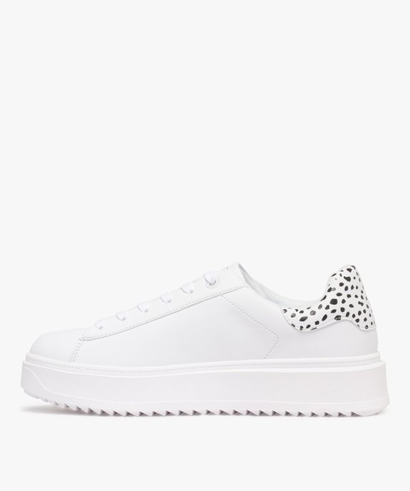 Baskets femme unies à semelle plateforme effet dentelé - Ellesse vue3 - ELLESSE - GEMO