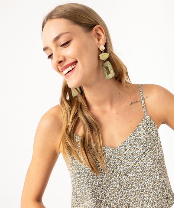 Débardeur à fines bretelles à motifs fleuris femme vue2 - GEMO 4G FEMME - GEMO