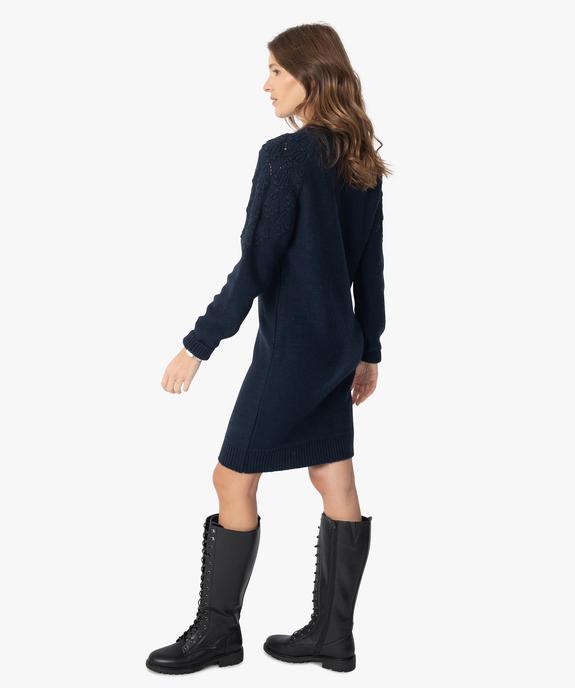 Robe pull femme avec maille fantaisie sur le haut vue3 - GEMO(FEMME PAP) - GEMO