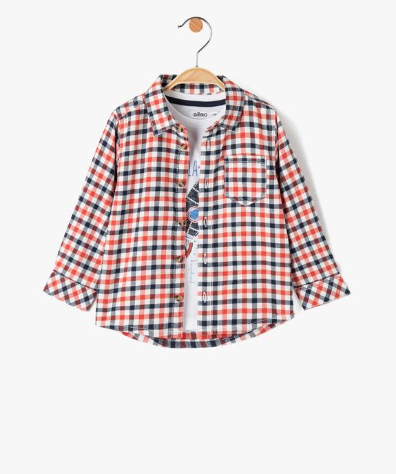 Ensemble bébé garçon 2 pièces : tee-shirt + chemise vue1 - GEMO(BEBE DEBT) - GEMO