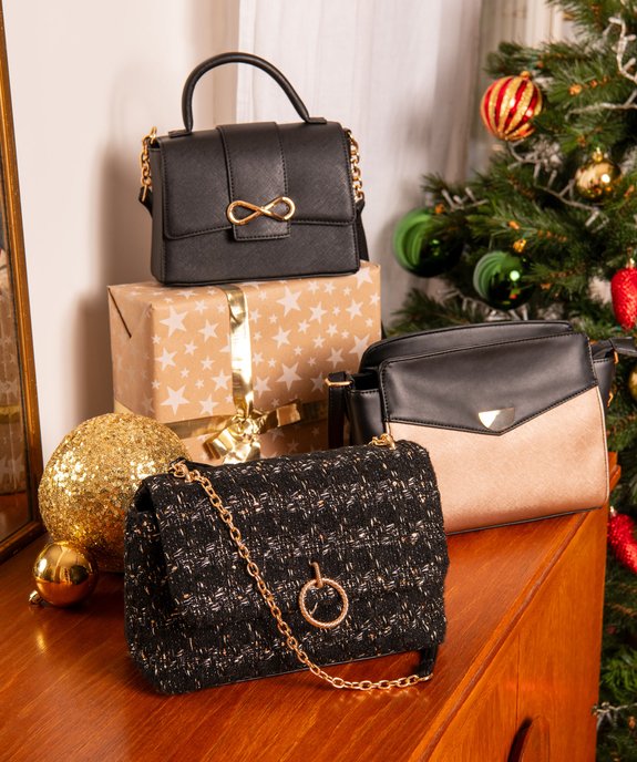 Sac besace bimatière devant en textile esprit couture femme vue6 - GEMO (ACCESS) - GEMO