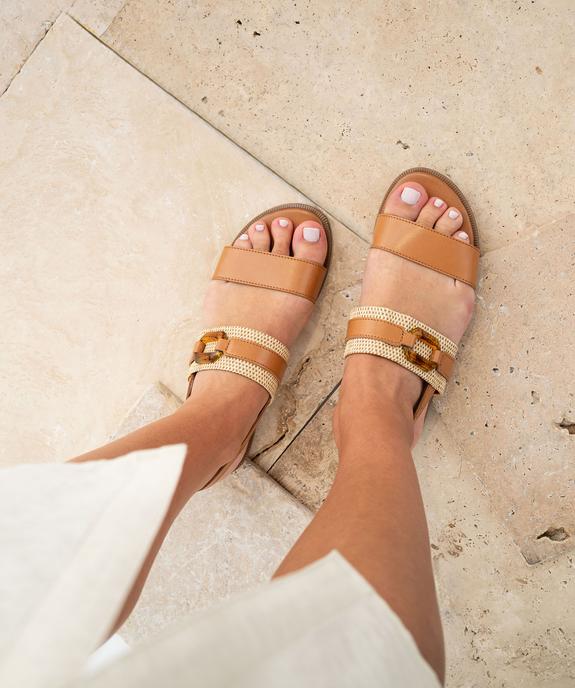 Sandales à talon plat et brides fantaisie femme  vue1 - FOLLOW ME - GEMO