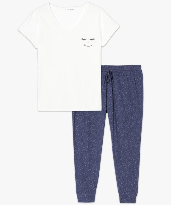 Pyjama femme 2 pièces en jersey de coton vue4 - GEMO(HOMWR FEM) - GEMO