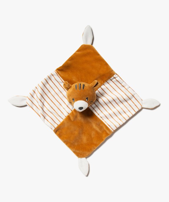 Doudou plat en velours avec tête de tigre pour bébé vue2 - GEMO (ACCESS) - GEMO