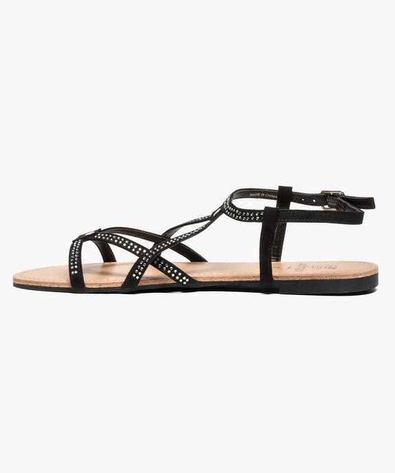 Nu-pieds en toile avec strass sur le dessus vue3 - GEMO (CASUAL) - GEMO