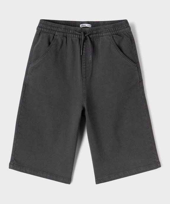 Bermuda skater en coton extensible au coloris unique garçon vue2 - GEMO (JUNIOR) - GEMO