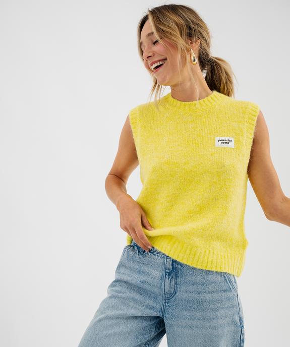 Pull sans manches coupe loose en maille douce femme vue1 - GEMO(FEMME PAP) - GEMO