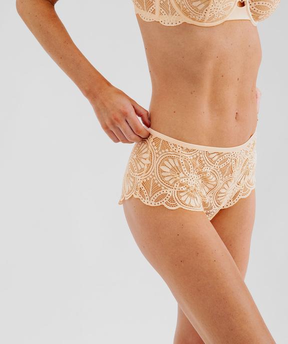 Shorty en dentelle scintillante et finitions satinées femme vue1 - GEMO(HOMWR FEM) - GEMO