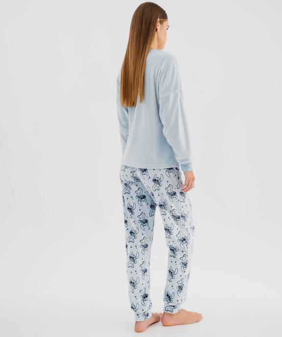 Pyjama en velours douillet imprimé femme - Stitch vue3 - LILO & STITCH - GEMO