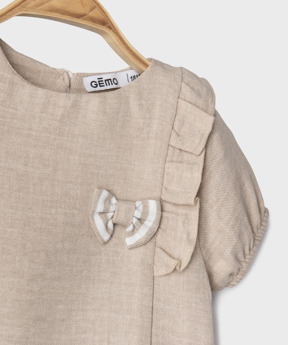 Ensemble 2 pièces blouse manches courtes + short bébé fille vue2 - GEMO(BEBE DEBT) - GEMO