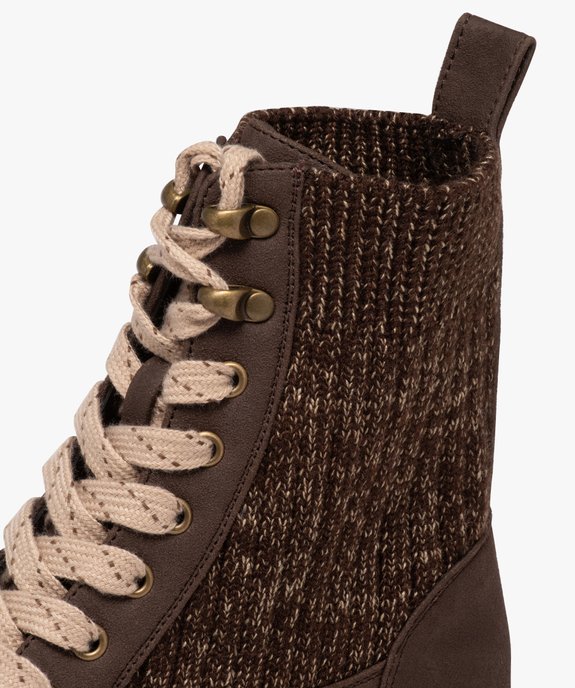 Boots femme unies en maille élastique style chaussette à semelle crantée vue6 - GEMO (CASUAL) - GEMO