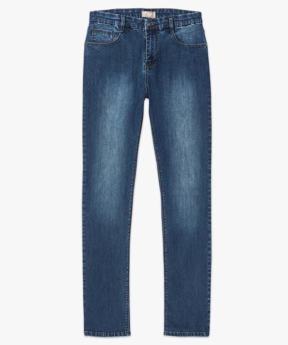 Jean délavé coupe straight vue4 - GEMO (HOMME) - GEMO
