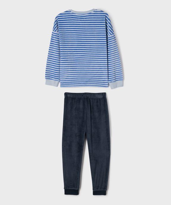 Pyjama en velours bicolore garçon - LuluCastagnette vue3 - LULUCASTAGNETTE - GEMO
