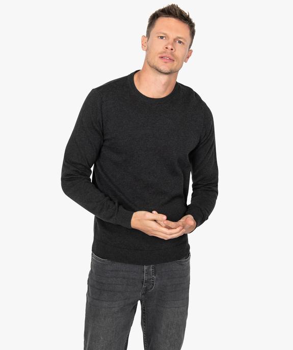 Pull homme à col rond 100% coton biologique vue1 - GEMO 4G HOMME - GEMO