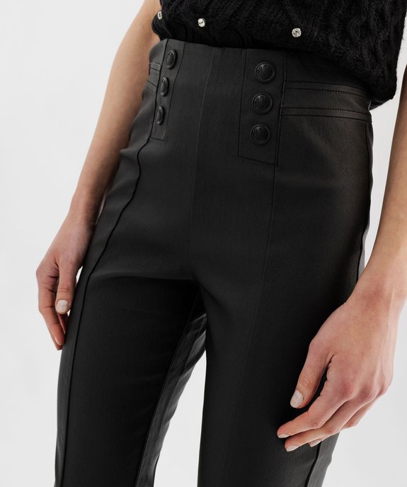 Legging en tissu enduit avec boutons décoratifs femme vue2 - GEMO(FEMME PAP) - GEMO