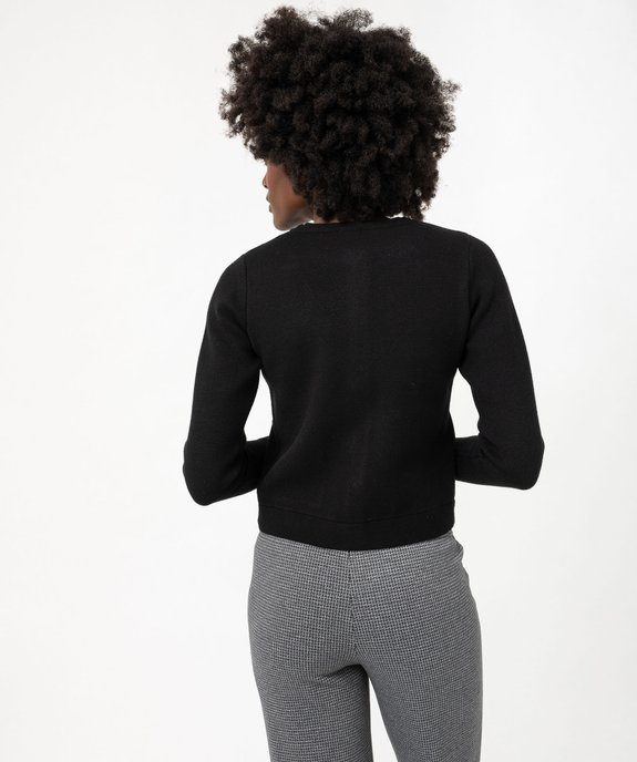 Gilet à col rond avec boutons fantaisie femme vue3 - GEMO(FEMME PAP) - GEMO