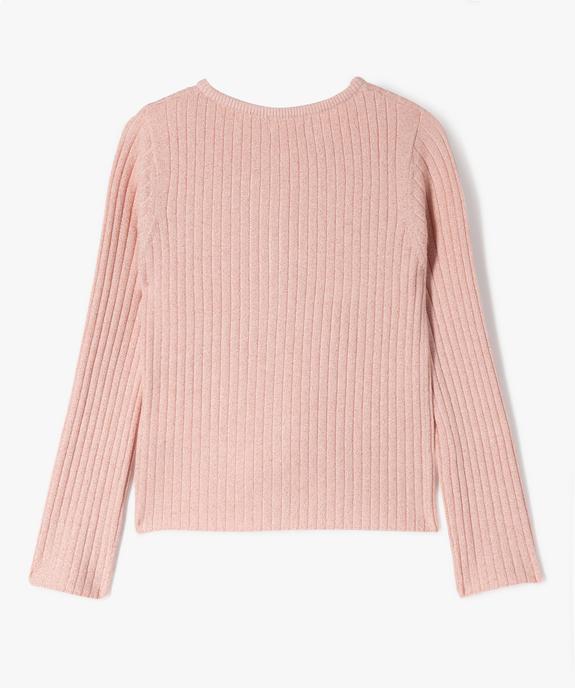 Gilet en maille côtelée pailletée fille vue3 - GEMO (ENFANT) - GEMO
