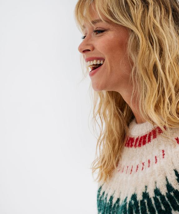 Pull jacquard à torsades femme vue4 - GEMO(FEMME PAP) - GEMO