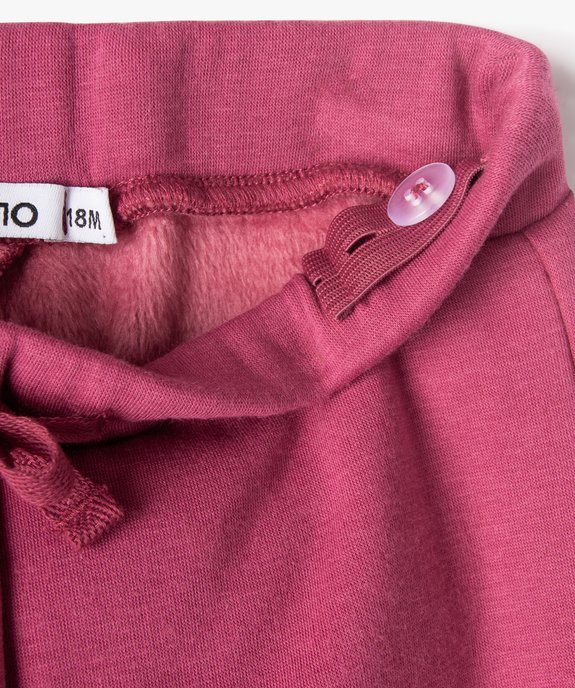 Pantalon en molleton doublé peluche bébé fille vue2 - GEMO(BEBE DEBT) - GEMO