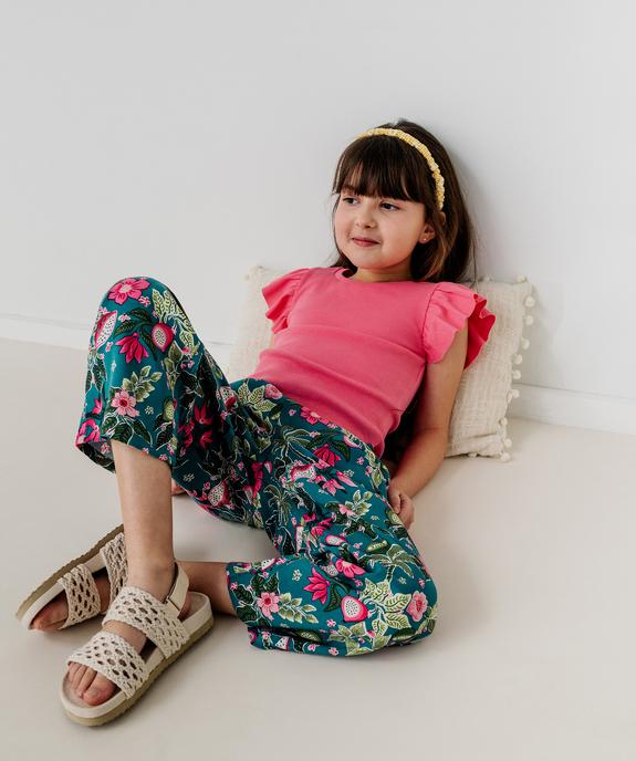 Tee-shirt manches courtes volantées fille vue5 - GEMO 4G FILLE - GEMO